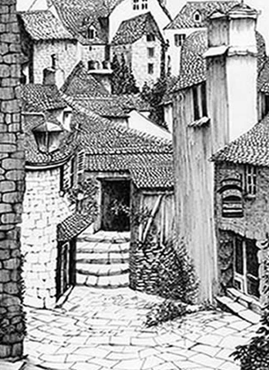 A Street in Conques by Elizabeth Sidebotham