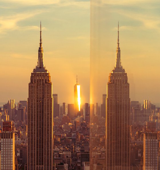 Sunset Manhattan New York : Double Empire State NO 2 (LIMITED EDITION 1/20) 12" X 18"