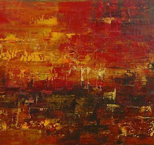 Benevolent Earth  (Panoramic Landscape, 100x40cm) by Kalpana Soanes