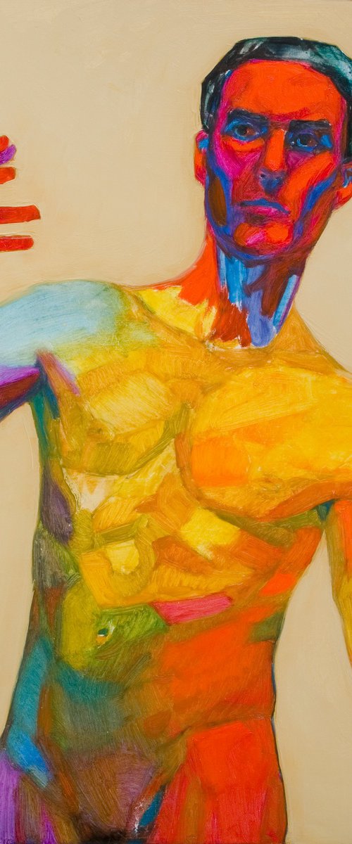 modern pop art nude of a man by Olivier Payeur