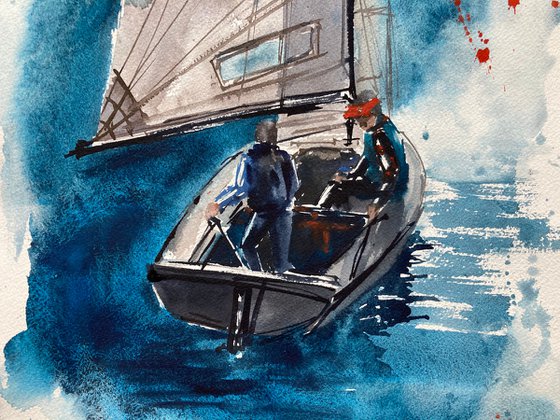 Sailing Studying diptych
