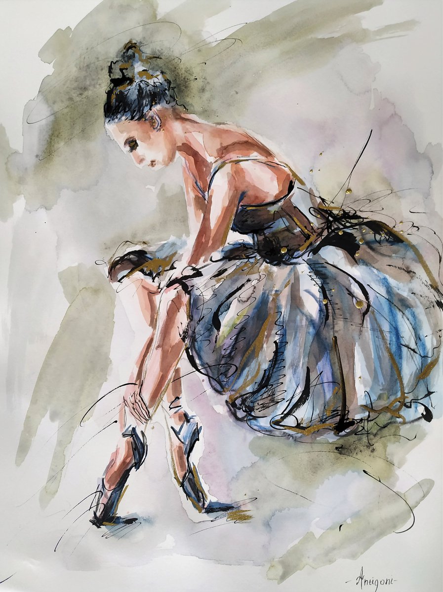 Ballerina Sitting by Antigoni Tziora