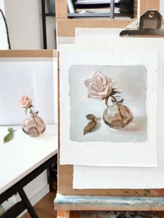 Rose in a Glass Vase