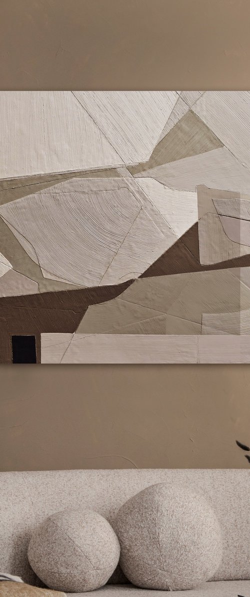 "Bella 6" Abstract geometric brown art by Marine