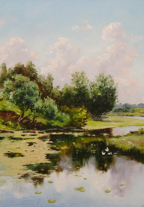 Ukrainian Countryside River Scene by Natalia Shaykina