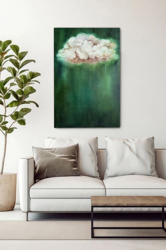 Abstract Green Cloud Modern Minimalist Nature