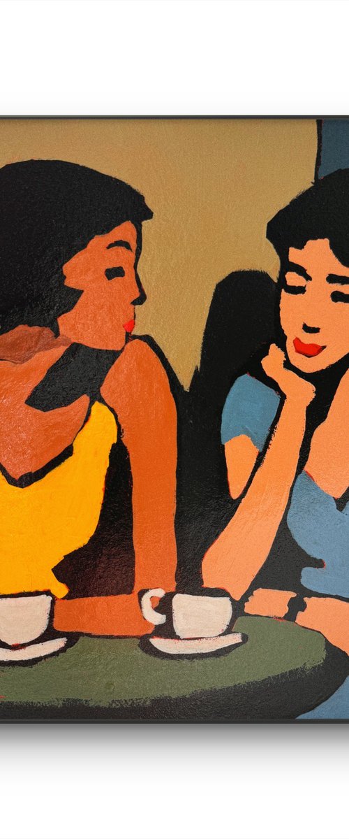 Gossip Girls. Original Painting by Daria Baklykova