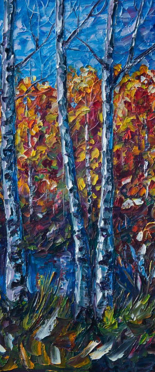 Aspen Country oil Painting with Palette Knife by Lena Owens at OLena Art