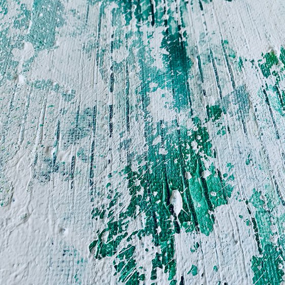 Abstract No. 1859 green & white  - set of 2