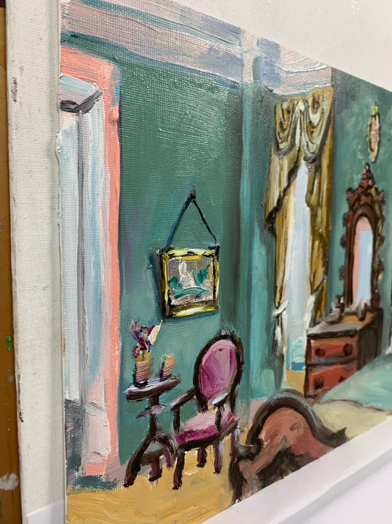 Room interior with a mirror.