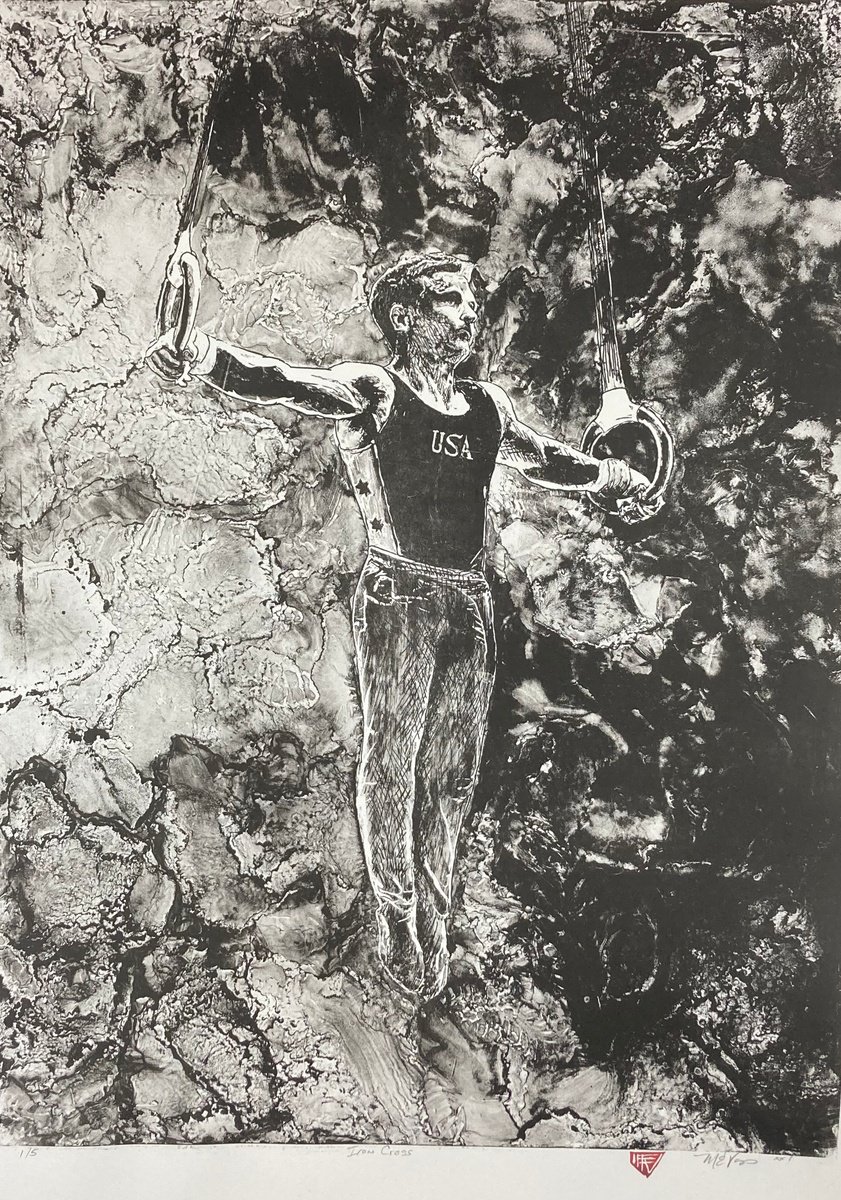 Expressive Portrait Limited Edition Print By Michael E. Voss, 22 X 31", Iron Cross, Original Artwork