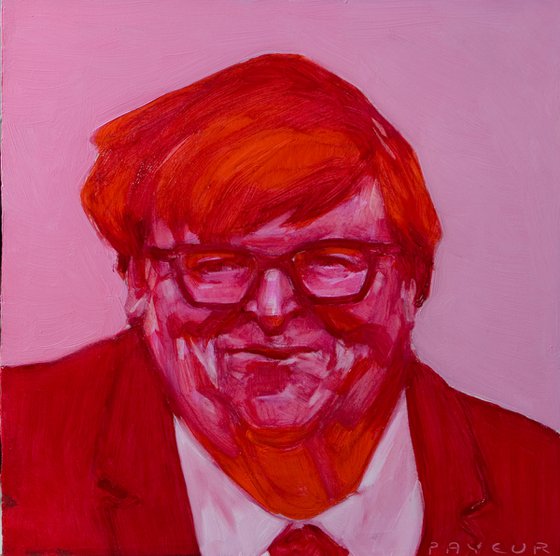 modern pop portrait of a man in red