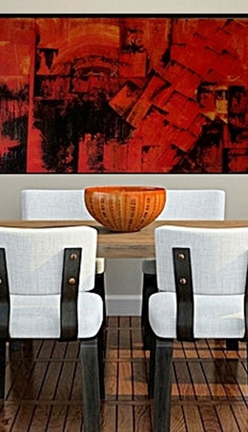 XL ABSTRACT RED 140X46 by Diane Wardman