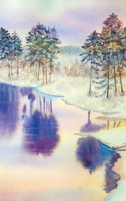 Winter lake by Elena Gaivoronskaia