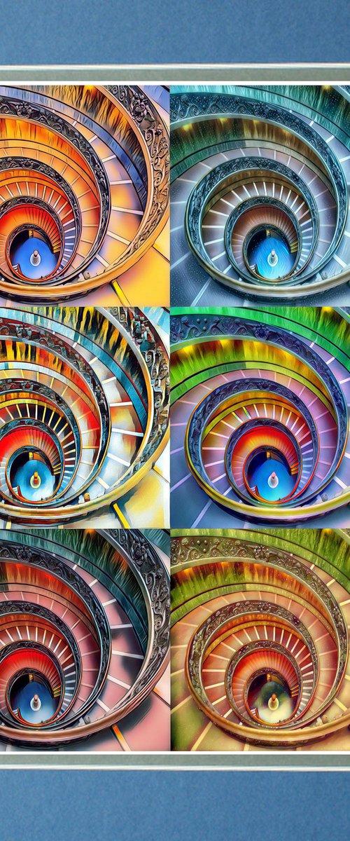 Pop Art Vatican Staircase, Rome, Italy by Robin Clarke