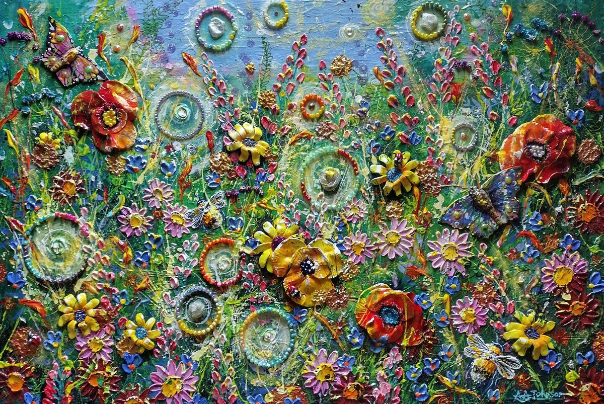 Botanical Painting By Andrew Alan Johnson, 35 X 24, Fantasy Art - Faye Day, Original Artwork