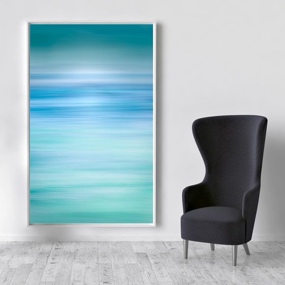 Endless  Extra large canvas in beautiful shades of mineral green and blue