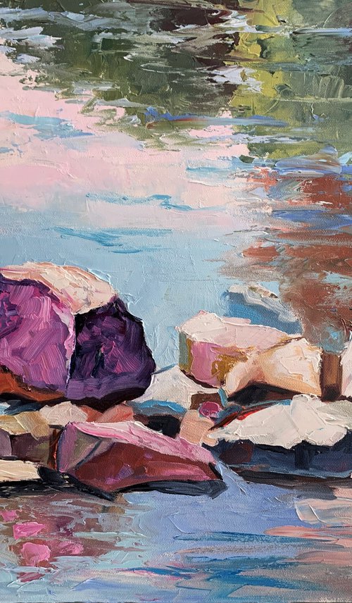 Rocks in a lake. by Vita Schagen