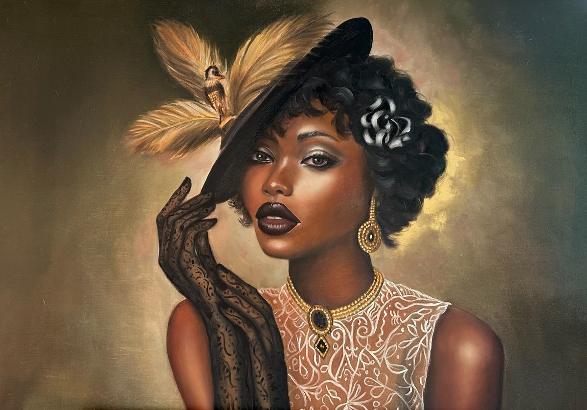 Expressive Portrait Oil Painting By Conny Roels, 39 X 28, Great Gatsby, Original Artwork