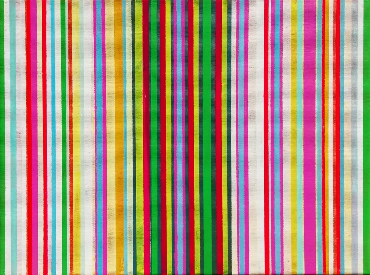 Geometric Abstract Acrylic Painting By Francisco Santos, 16 X 12, Cloelia 2, Original Artwork