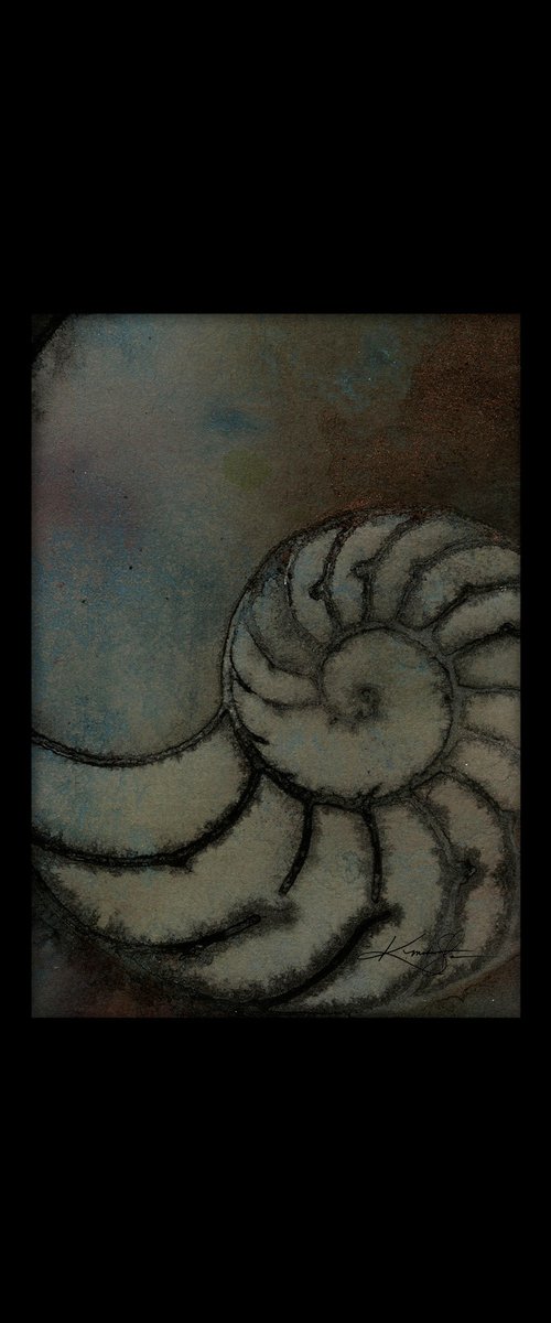 Nautilus Shell 2020-5 -  Mixed Media Sea Shell Painting by Kathy Morton Stanion by Kathy Morton Stanion