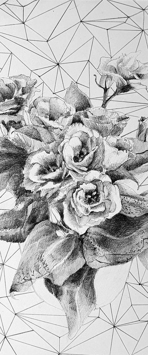 Floral geometry drawing. by Natasha Sokolnikova