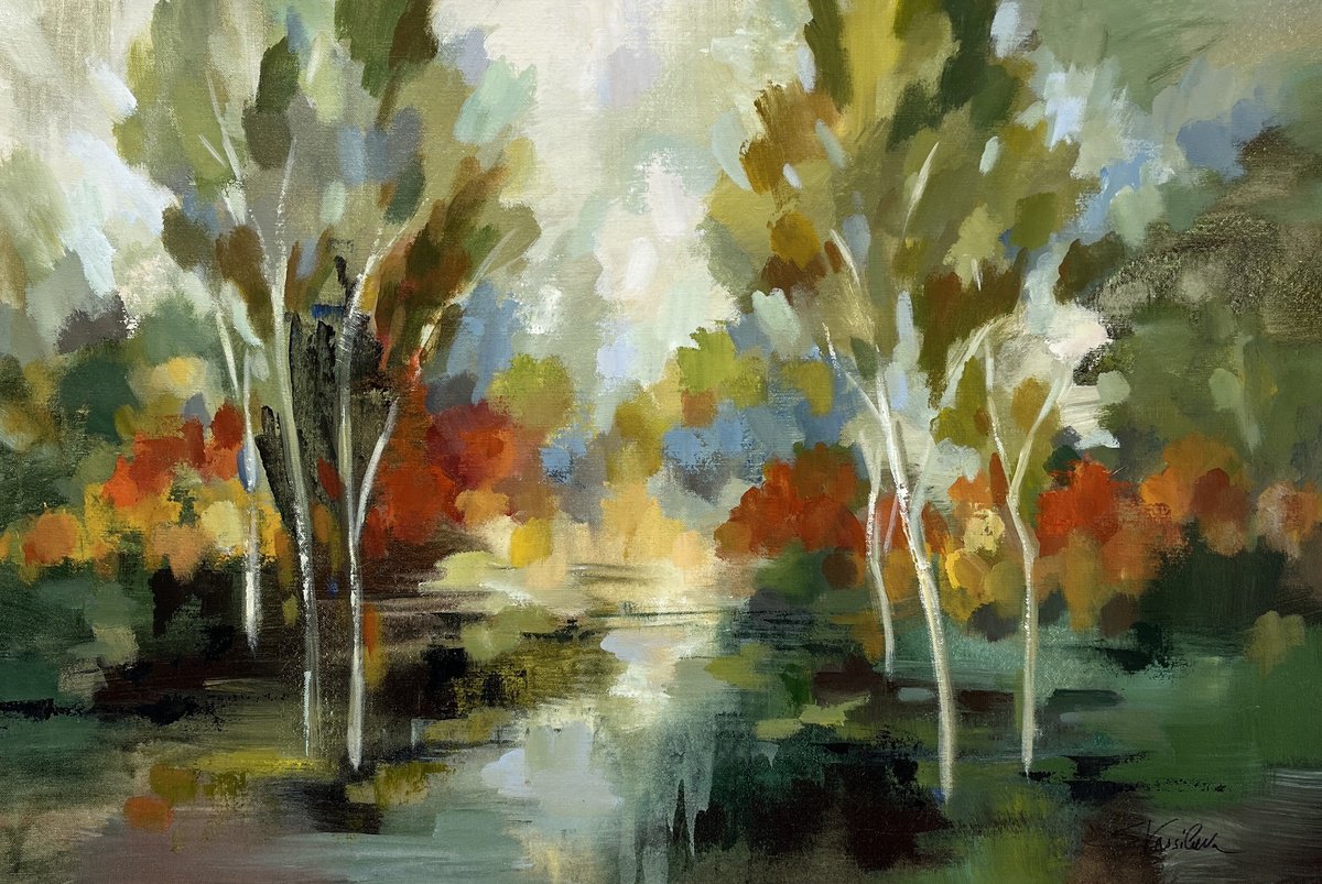  Birch Trees By Silvia Vassileva, 36 X 24, Artwork For Sale On Artfinder