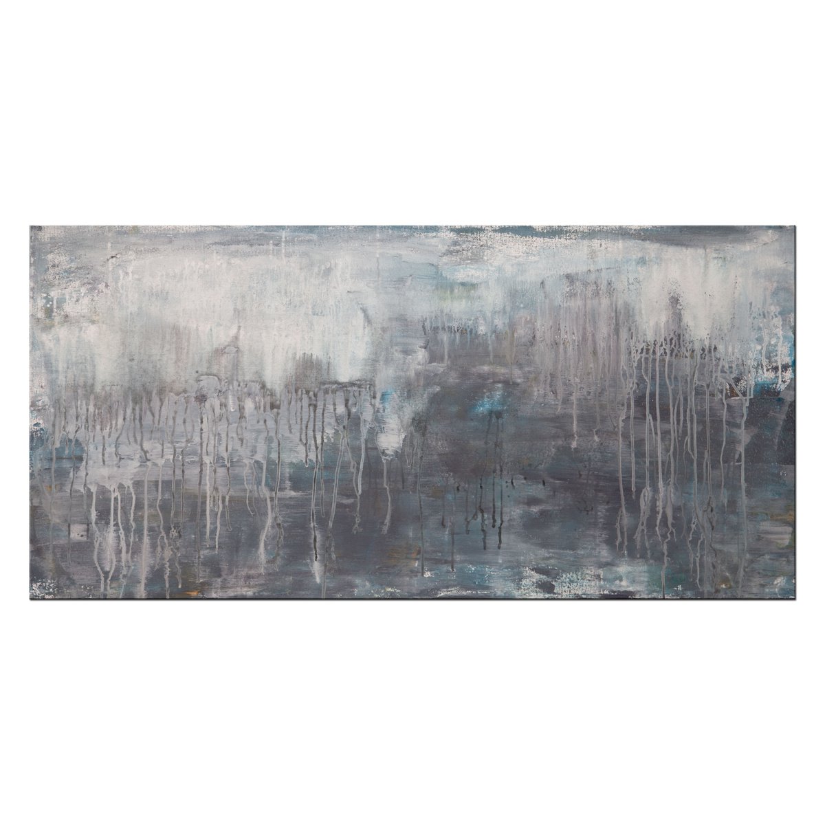 Abstract Acrylic Painting By Hilary Winfield, 48 X 24, Lithosphere 196, Original Artwork