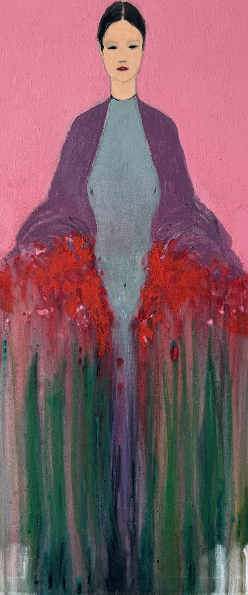The Girl with Bouquet by Gela MIKAVA