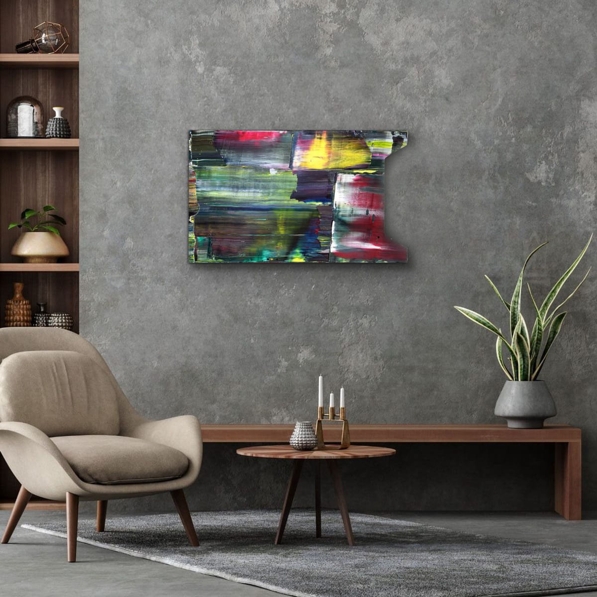 Expressive Abstract Acrylic Painting By Preston M. Smith (Pms), 30 X 18", "I Will Fill This Hole In My Heart", Original Artwork