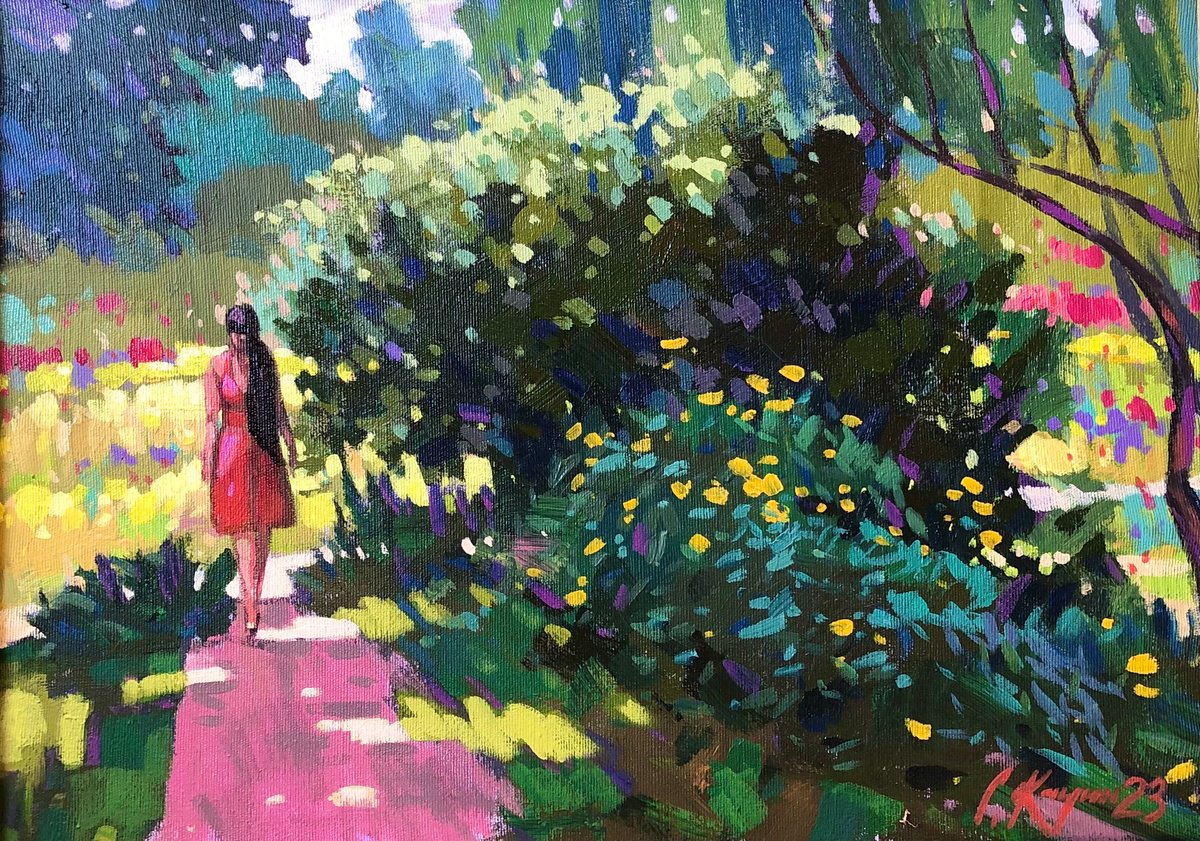 Walk In The Park By Sergey Kachin, 28 X 20, Artwork For Sale On Artfinder