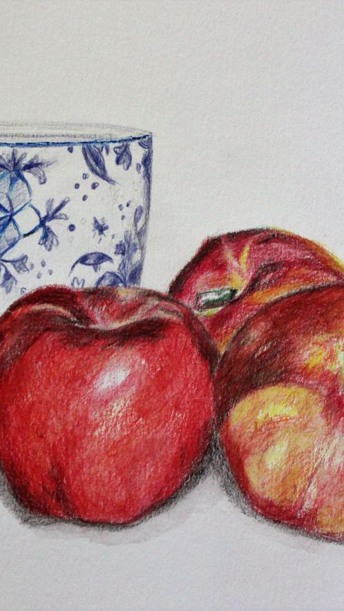 Delft Blue and Nectarines by Afekwo