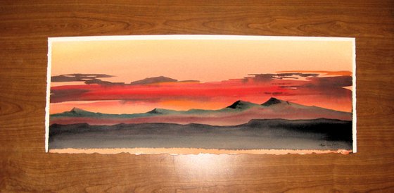 Desert Sky Sunset - Original Watercolor Painting