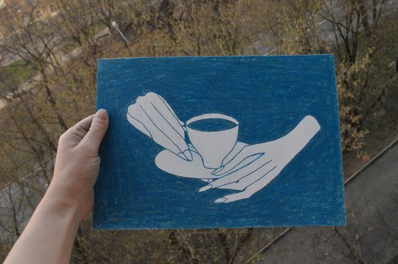 Hands with coffee