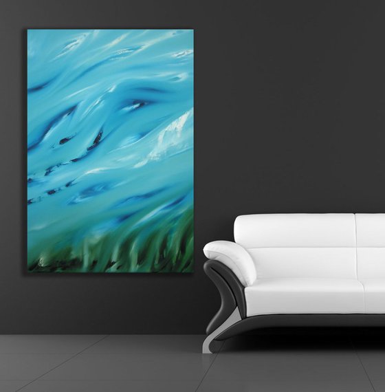 The grass murmur - Original abstract painting, oil on canvas