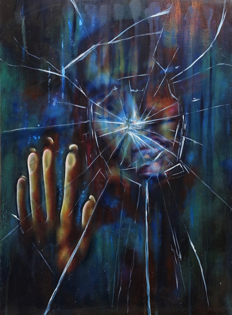 Expressive Portrait Oil Painting By Mark Antony Skirving, 20 X 28", Until The Next Time, Original Artwork