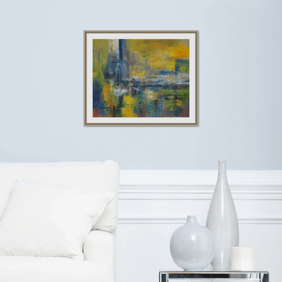 Transcendent Light, modern abstract painting, oil canvas, original art painting, 50x60 cm