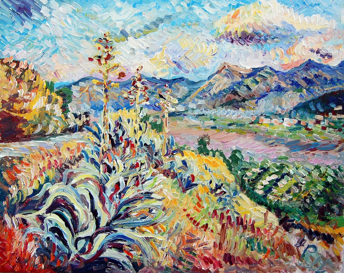 Impressionistic Abstract Oil Painting By Antonino Puliafico, 39 X 31, Torrente, Original Artwork