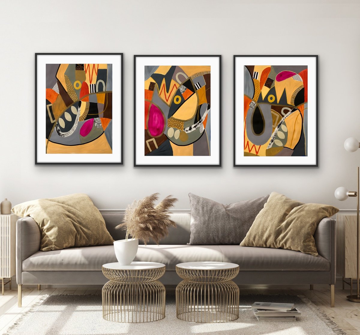 Happiness Is A Butterfly (Triptych) By Rashna Hackett, 22 X 30, Artwork For Sale On Artfinder