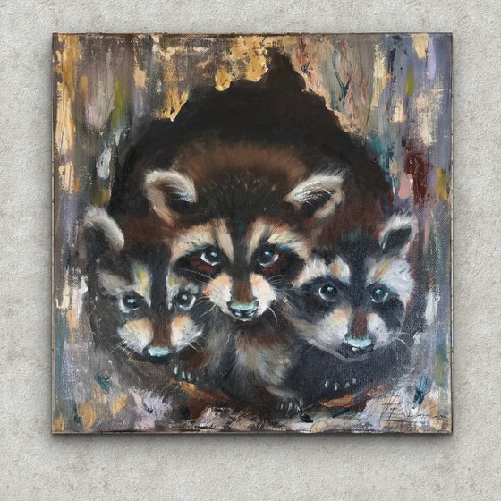 Raccoon Family