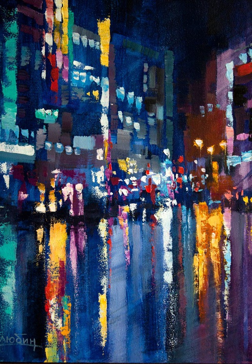 Reflection of the night city | Artfinder
