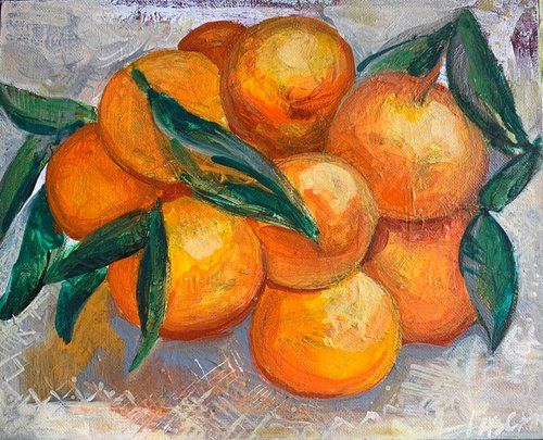 Clementines on the table by Olga Pascari