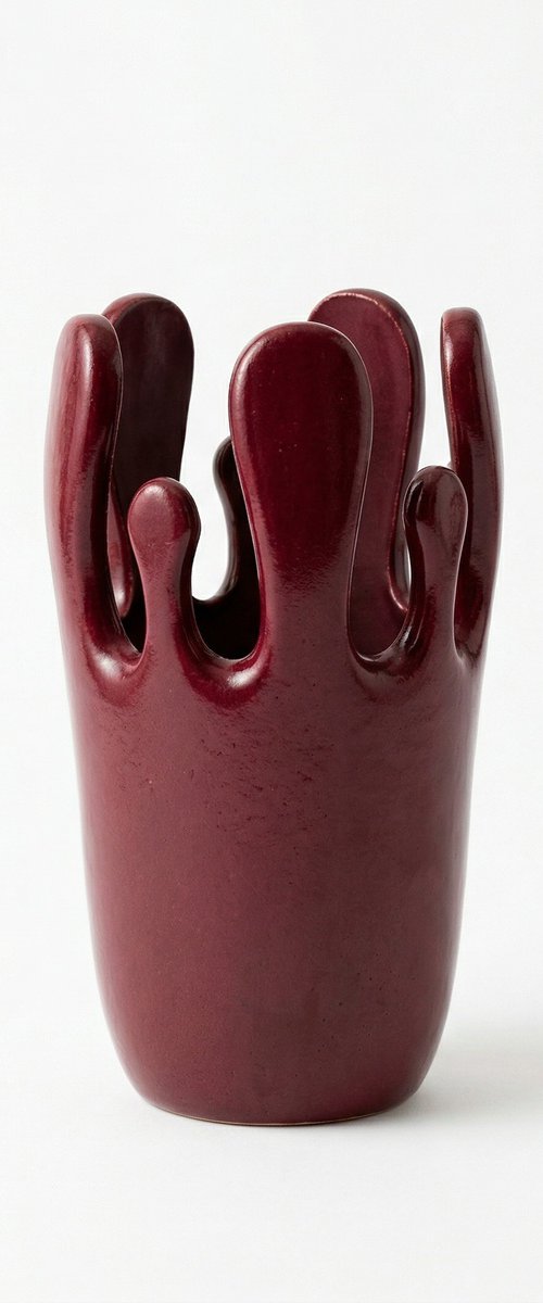 Crown Vase Burgundy by Shadia Sabagh
