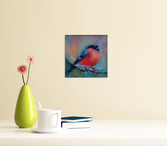 Bullfinch Painting of Birds Nature Art