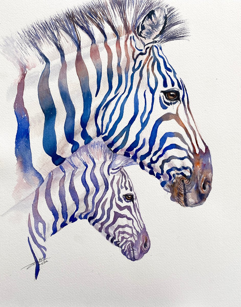 In My Heart II_ Zebra Mom and baby by Arti Chauhan