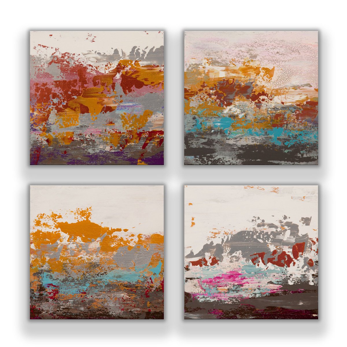 Abstract Acrylic Painting By Hilary Winfield, 20 X 20, Modern Industrial 31, Original Artwork