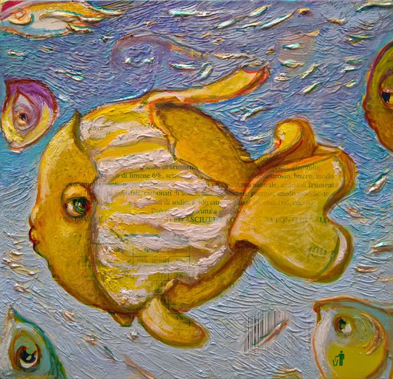 - LEMON FISH - (19 x 19 x 6 cm )