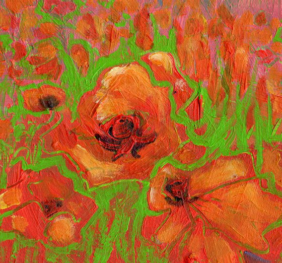 Poppy Dances - Small Landscape