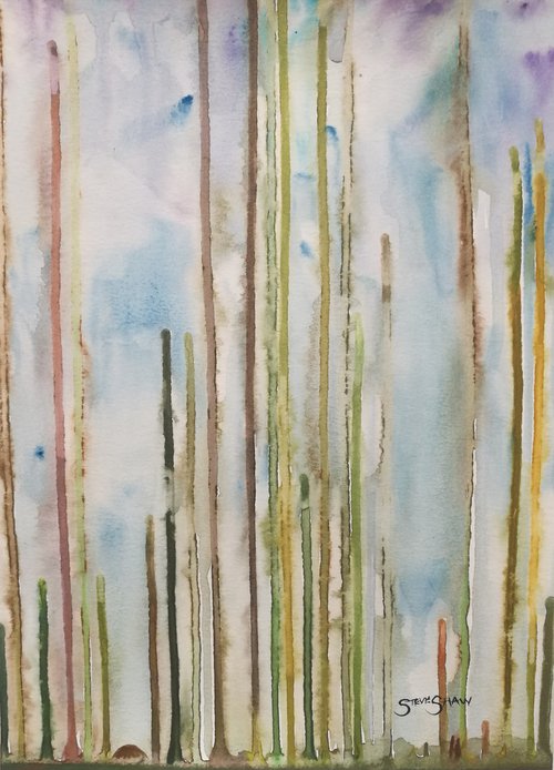 Abstract Watercolour Stripes ( on paper ) by Steven Shaw