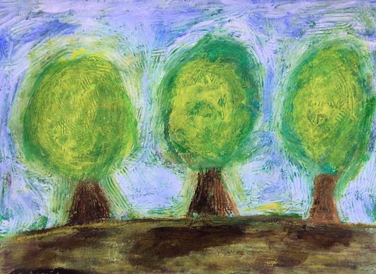 Three Trees Abstract by Sharyn Bursic